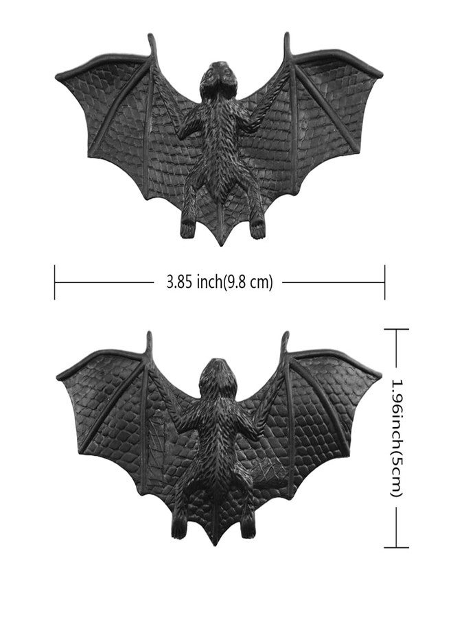 SaktopDeco 4 Inch Black Bats Halloween Decoration Mini 3D Bat Plastic Toy Party Artificial Bats for Crafts Creepy Scary Prank Toys - Image 2
